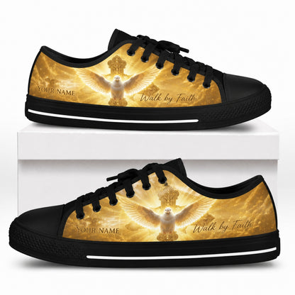 Walk By Faith Graphic Canvas Low Top Shoes box black      