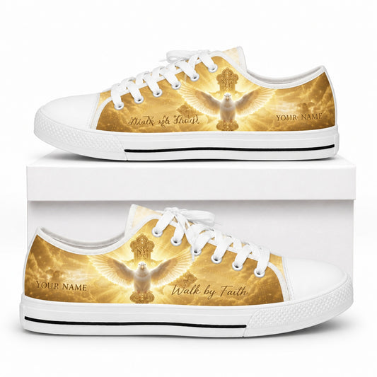 Walk By Faith Graphic Canvas Low Top Shoes box white      