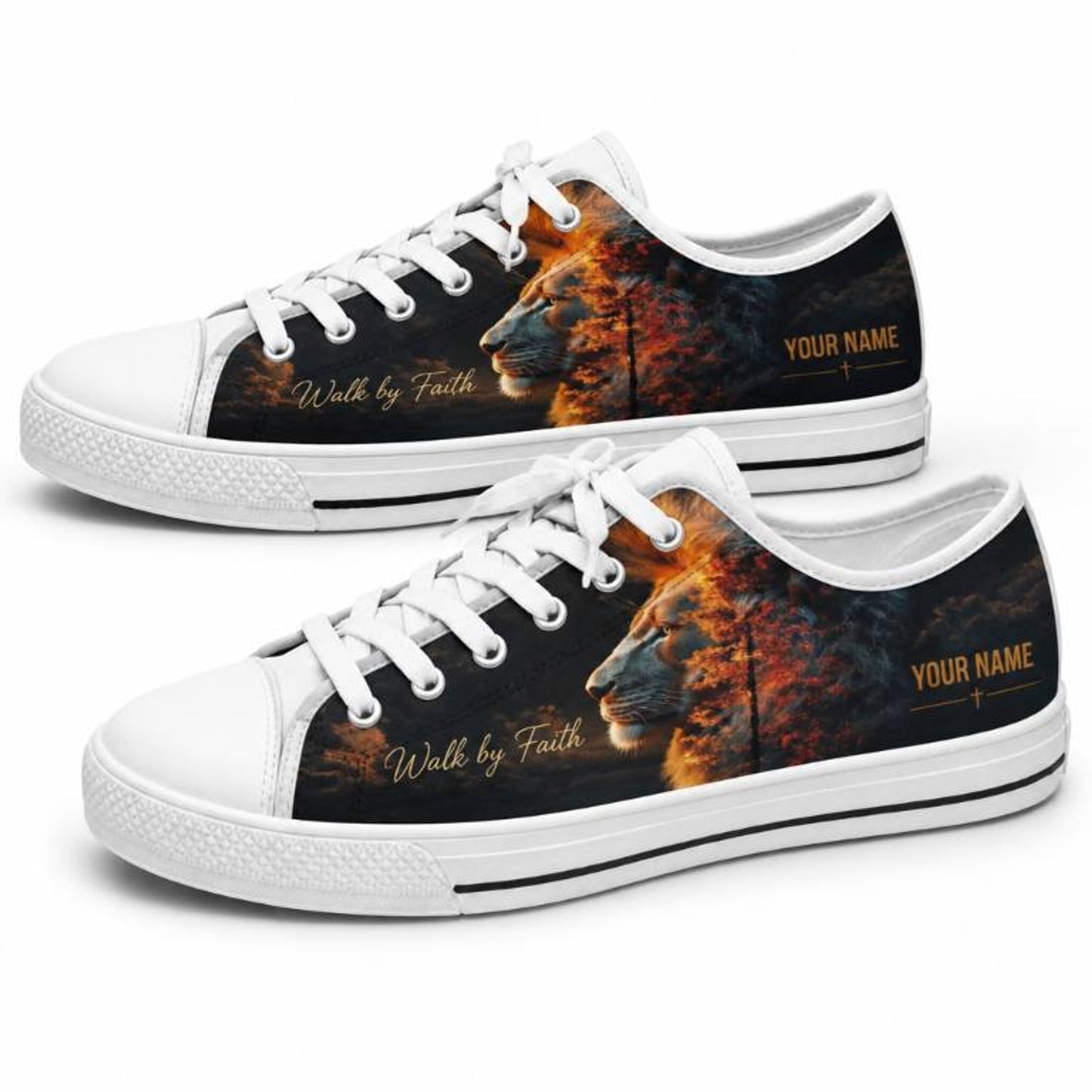 Walk By Faith Graphic God Low Top Shoes          
