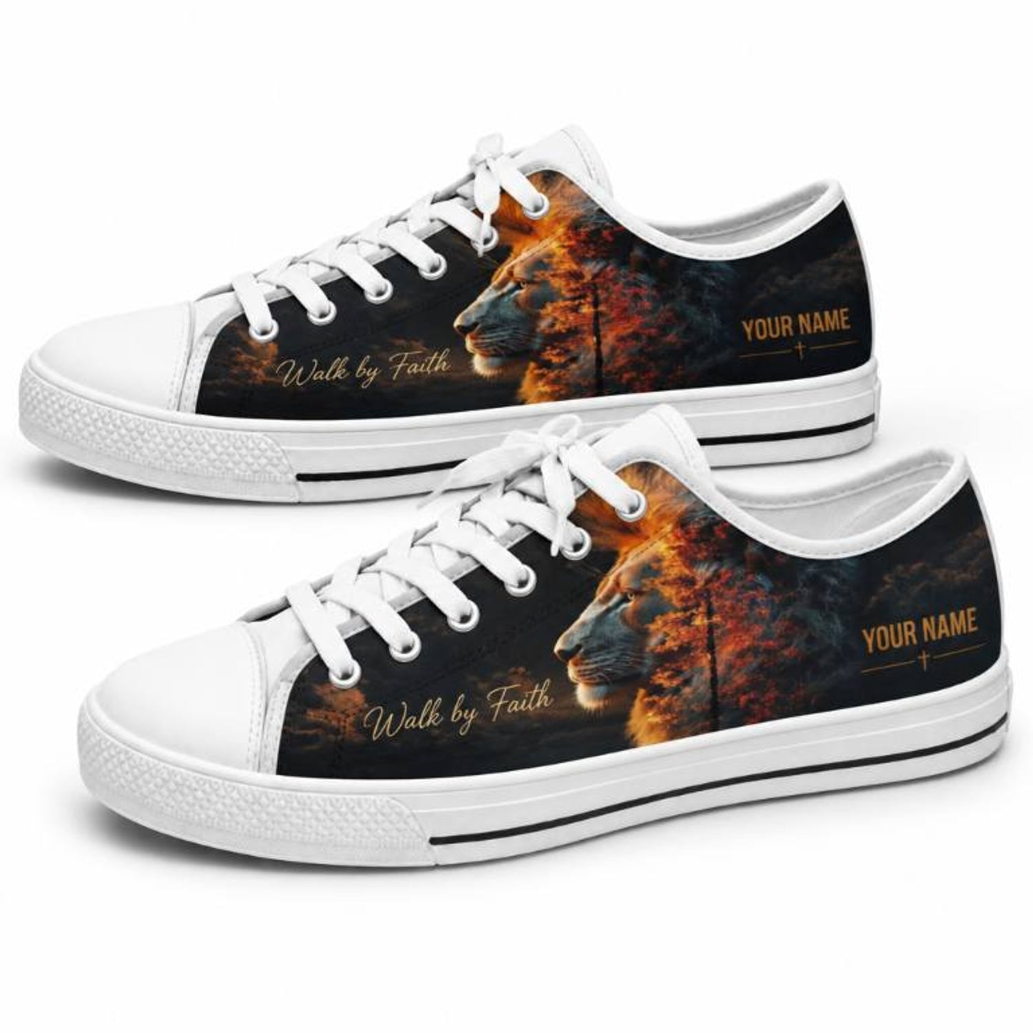Walk By Faith Graphic God Low Top Shoes          