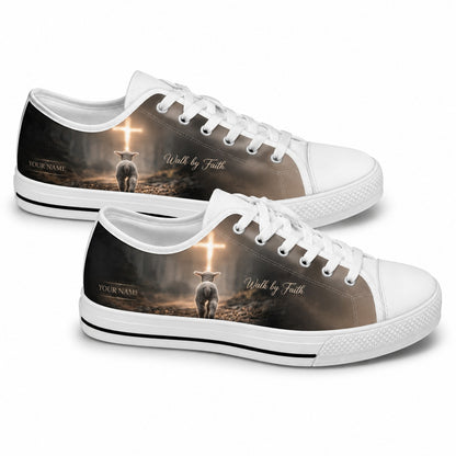 Walk By Faith Lamb Classic Personalized Low Top Shoes      