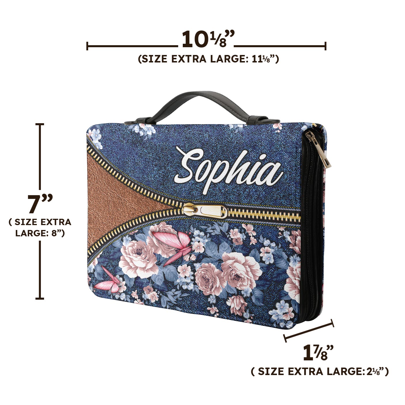 Walk By Faith Not By Sight 2 Corinthians 5 7 Butterfly Denim Style Personalized Bible Cover - Inspirational Bible Covers For Women