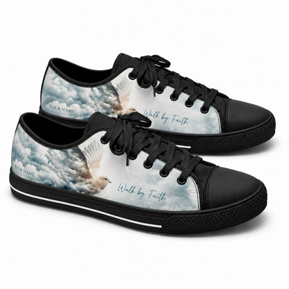 Walk By Faith Printed Low Top Shoes black shoes      