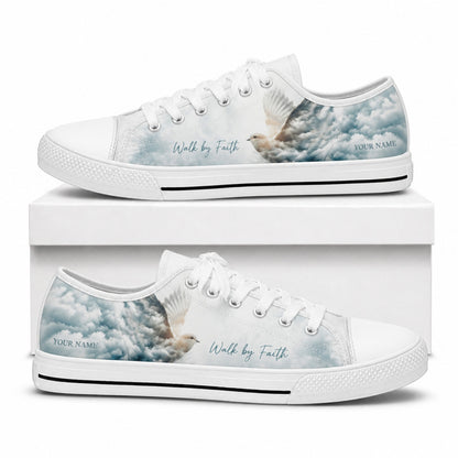 Walk By Faith Printed Low Top Shoes box white      