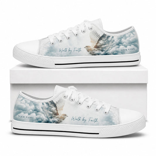 Walk By Faith Printed Low Top Shoes box white      