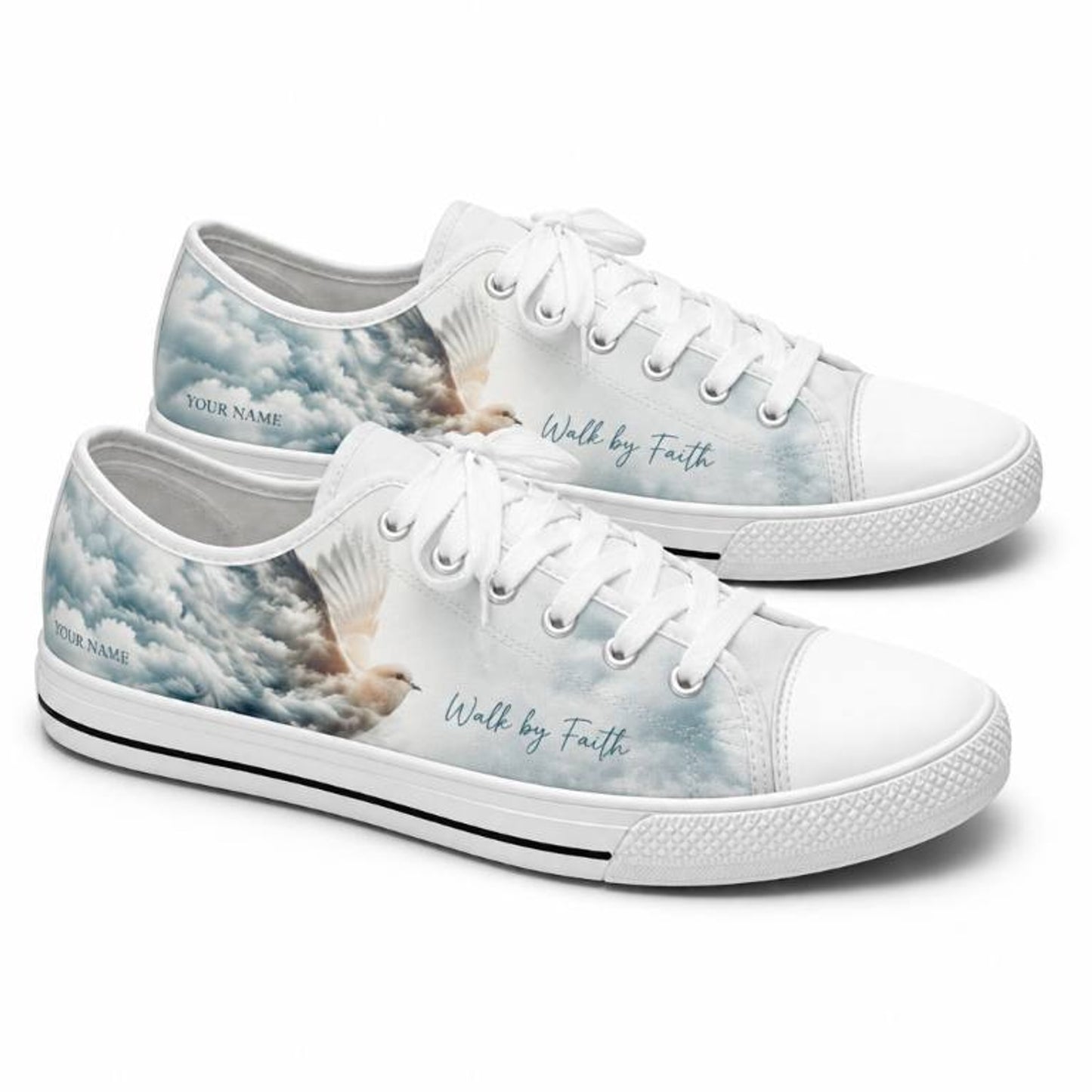 Walk By Faith Printed Low Top Shoes          