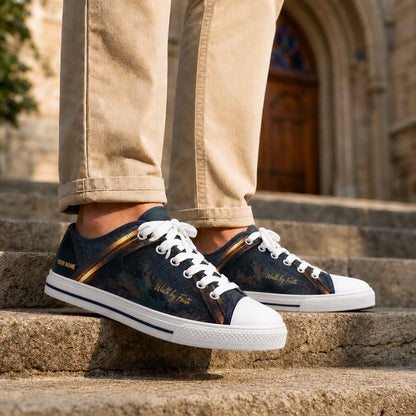 Walk By Faith Shoes Graphic Canvas Low Top Shoes Life style    