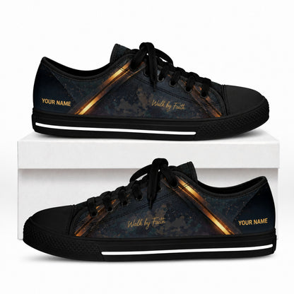 Walk By Faith Shoes Graphic Canvas Low Top Shoes box black    