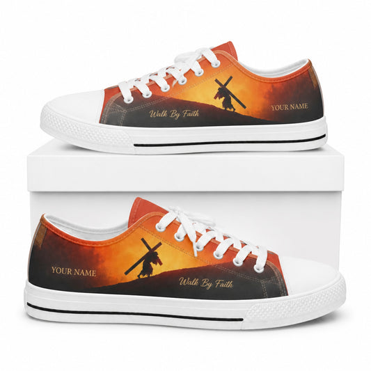 Walk By Faith Shoes Graphic Low Top Shoes box white    