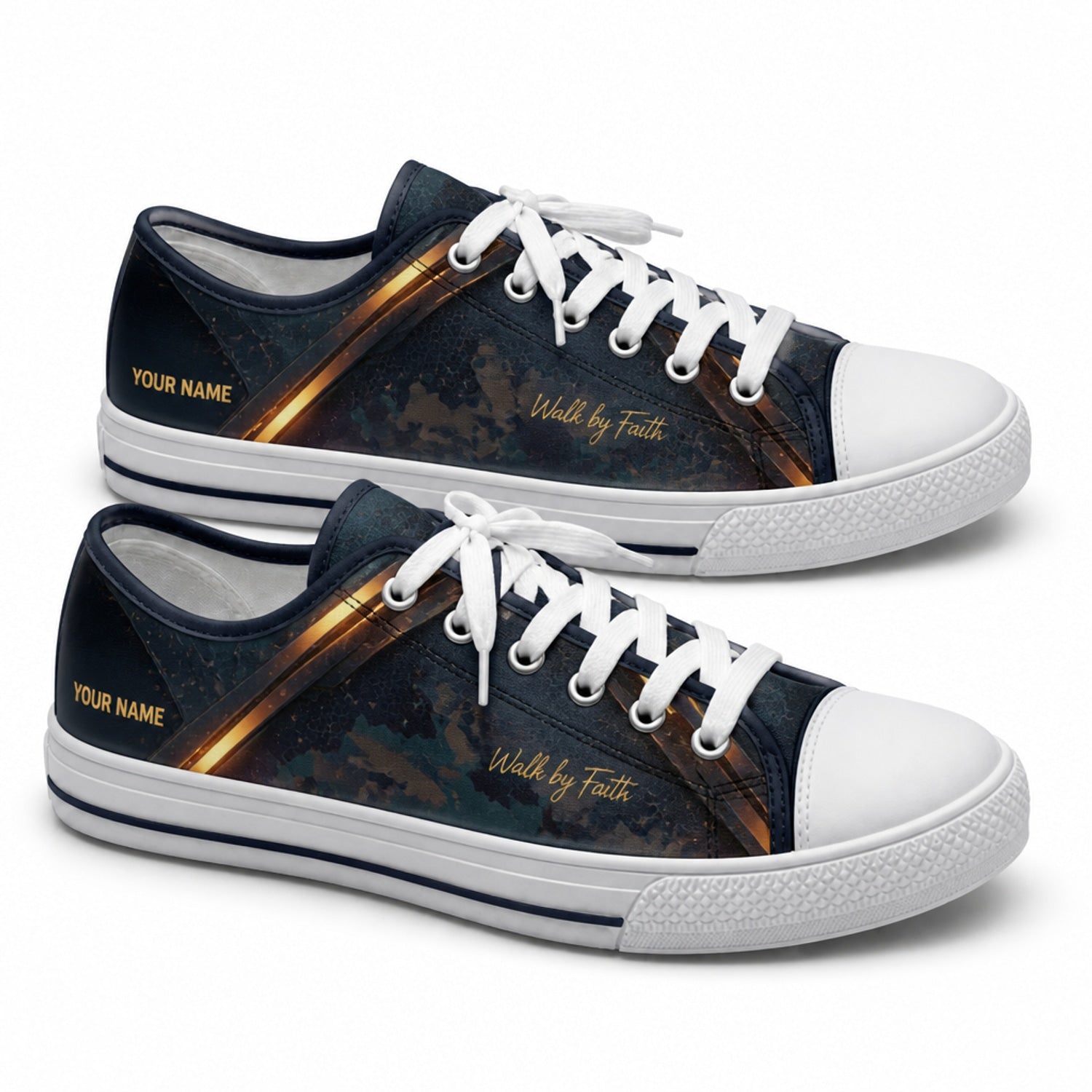 Walk By Faith Shoes Graphic Canvas Low Top Shoes