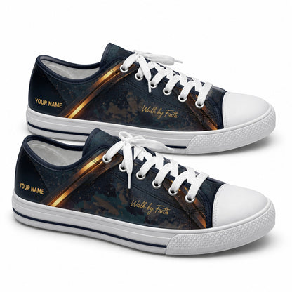 Walk By Faith Shoes Graphic Canvas Low Top Shoes
