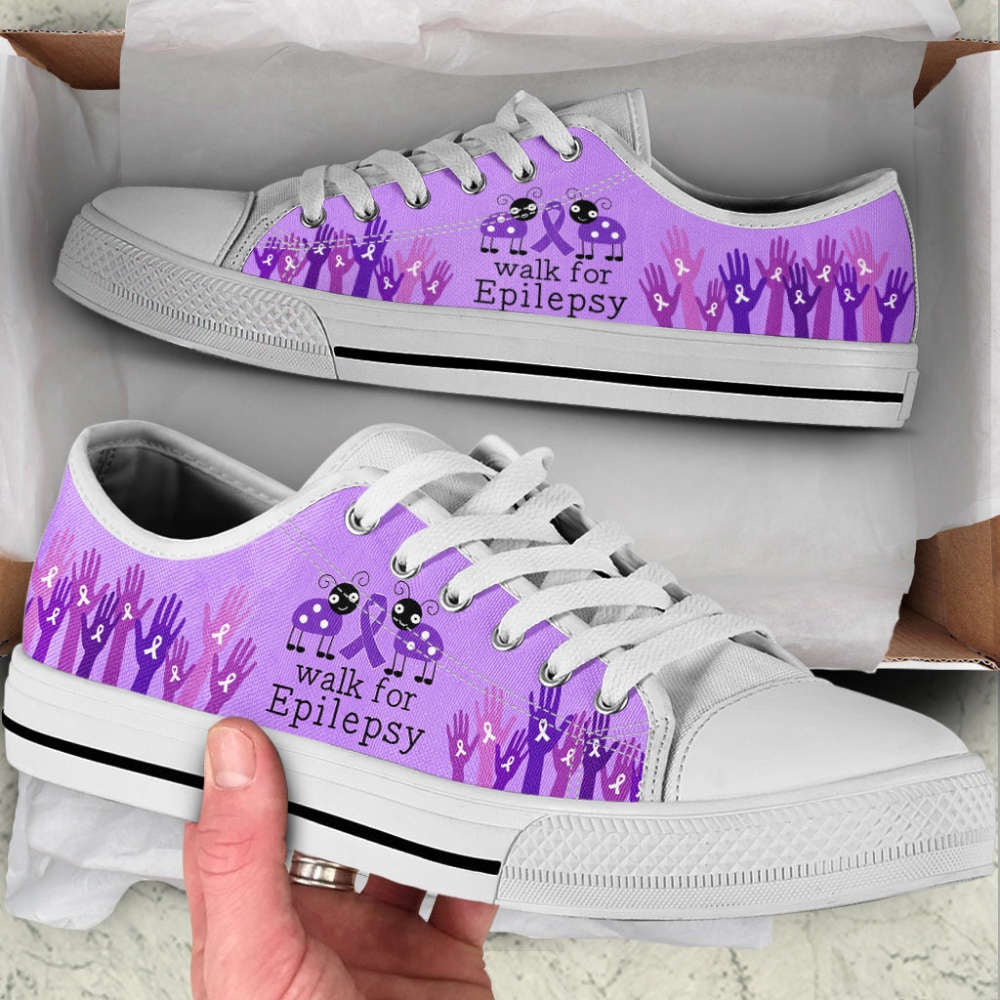 Walk For Epilepsy Shoes Low Top Shoes Canvas Shoes, Low Top Sneaker, Low Top Canvas Shoes