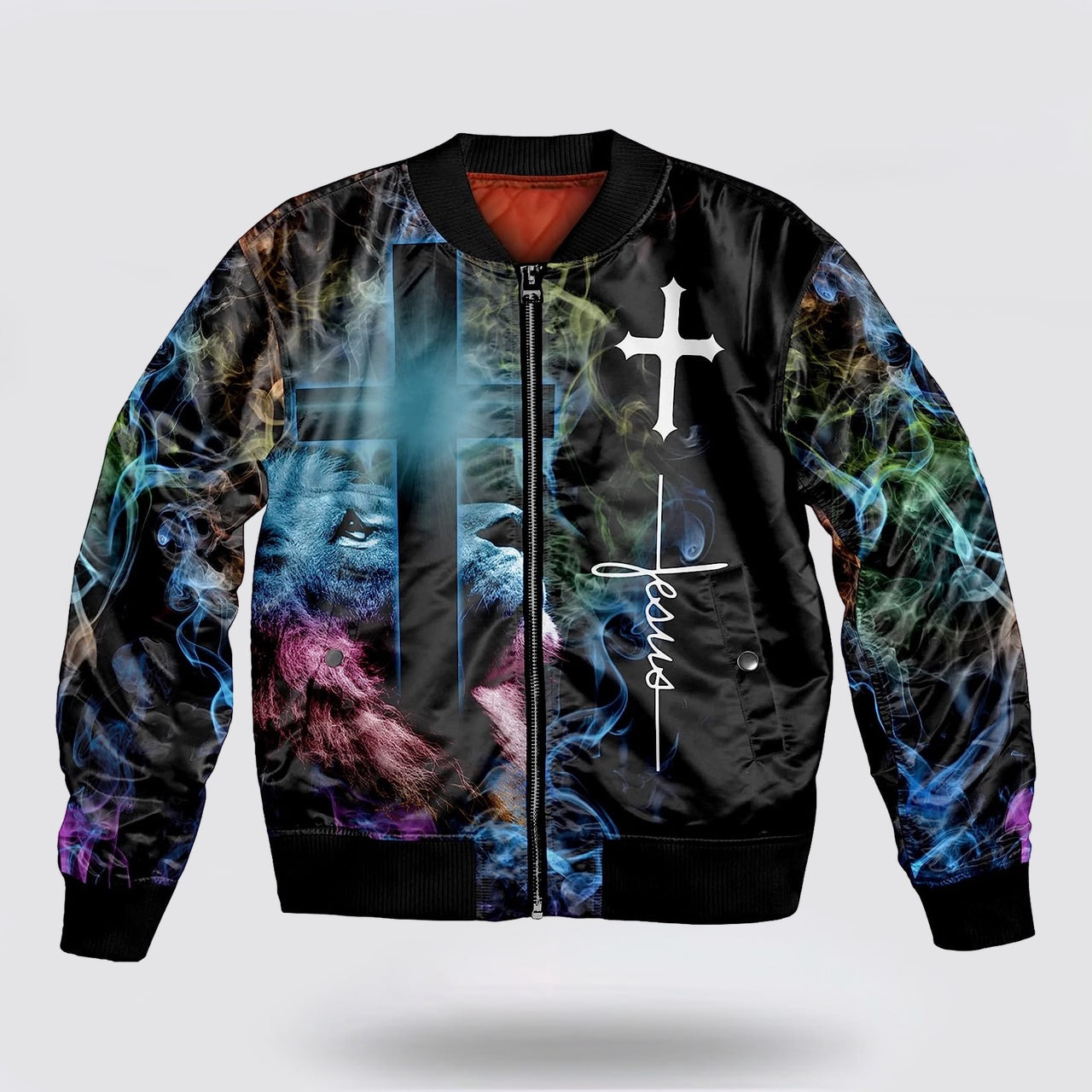 Way Maker Miracle Worker Jesus Lion Cross Bomber Jacket - Jesus Shirt for Men Women