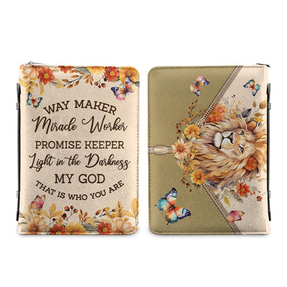Way Maker Miracle Keeper Lion Butterfly Personalized Bible Cover - Inspirational Bible Covers For Women