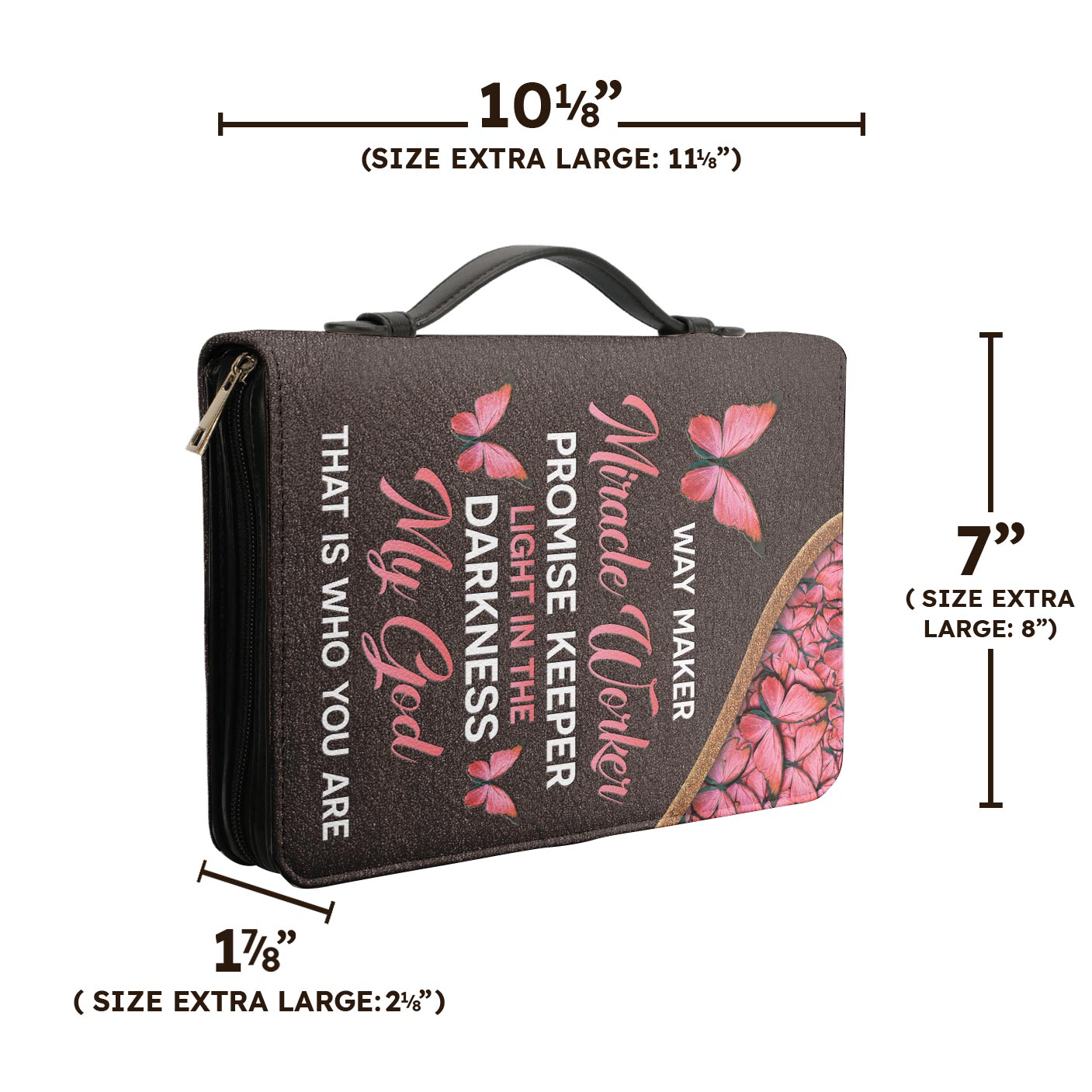 Way Maker Miracle Worker Butterfly Leather Style Personalized Bible Cover - Inspirational Bible Covers For Women