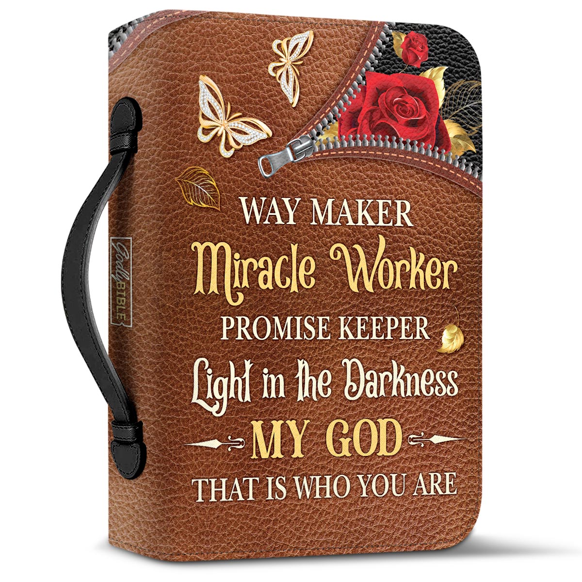 Way Maker Miracle Worker Butterfly Zipper Style Personalized Bible Cover - Inspirational Bible Covers For Women