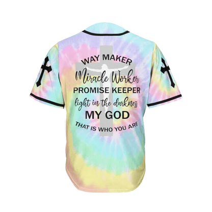 Way Maker Miracle Worker Cross Custom Baseball Jersey - Personalized Jesus Baseball Jersey For Men and Women