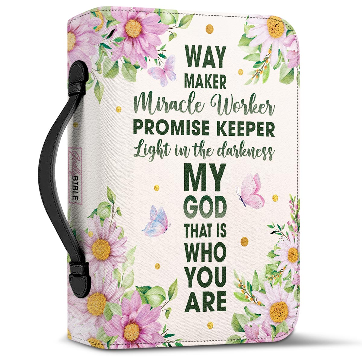 Way Maker Miracle Worker Daisy Butterfly Personalized Bible Cover - Inspirational Bible Covers For Women