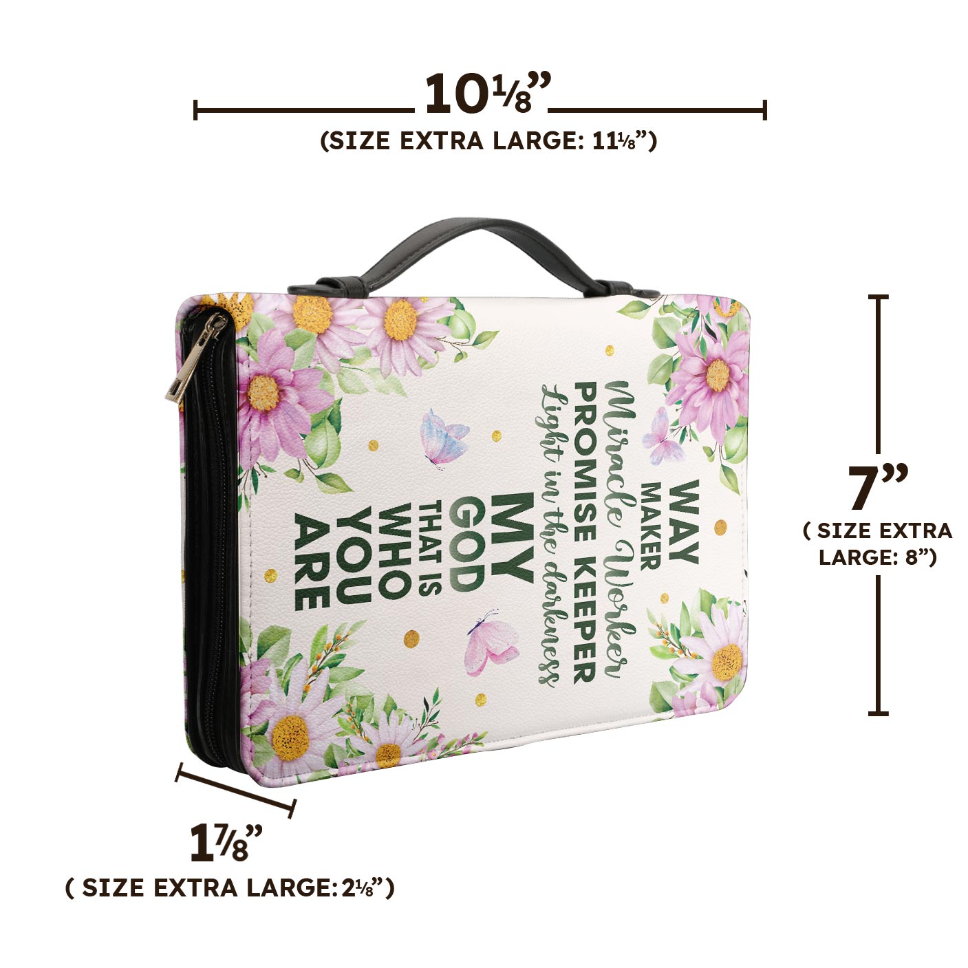 Way Maker Miracle Worker Daisy Butterfly Personalized Bible Cover - Inspirational Bible Covers For Women