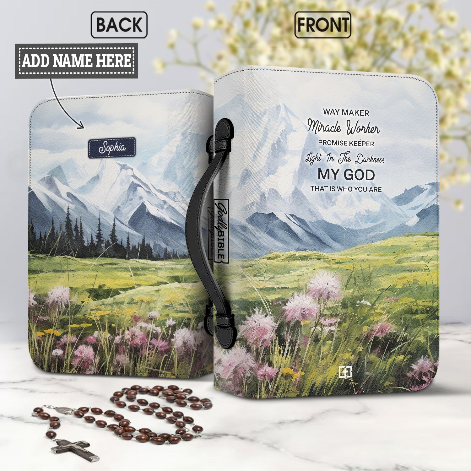 Way Maker Miracle Worker Denali Personalized Bible Cover - Inspirational Bible Covers For Women