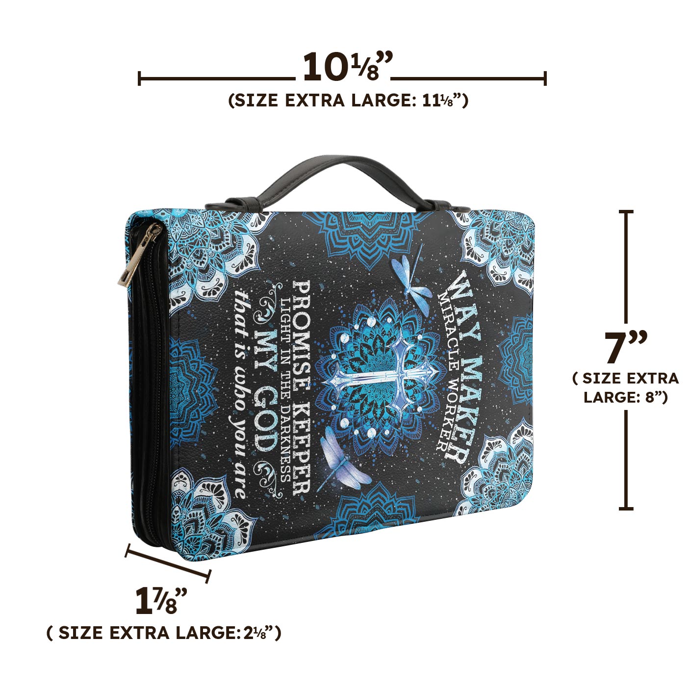 Way Maker Miracle Worker Dragonfly Blue Mandala Personalized Bible Cover - Inspirational Bible Covers For Women