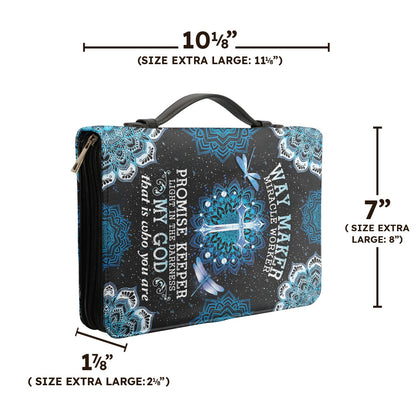 Way Maker Miracle Worker Dragonfly Blue Mandala Personalized Bible Cover - Inspirational Bible Covers For Women