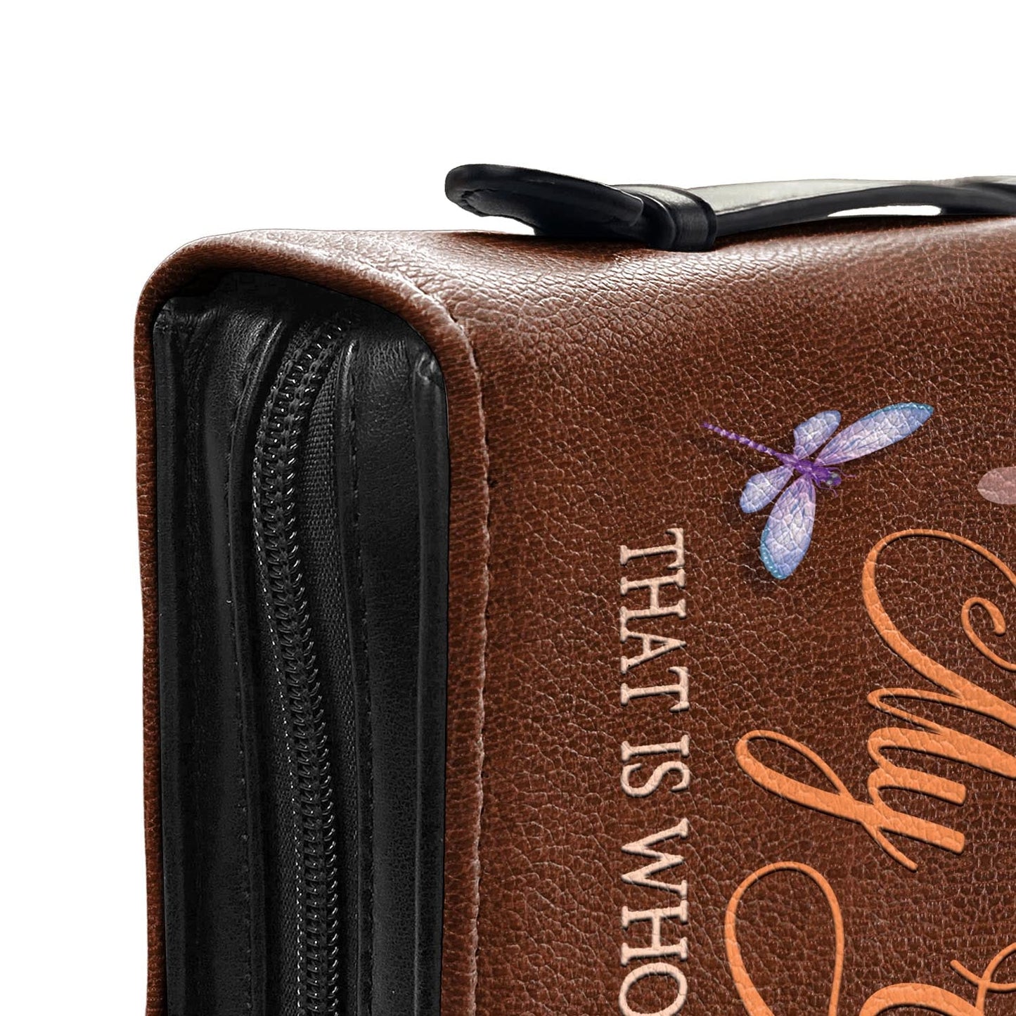 Way Maker Miracle Worker Dragonfly Flower Leather Style Personalized Bible Cover - Inspirational Bible Covers For Women