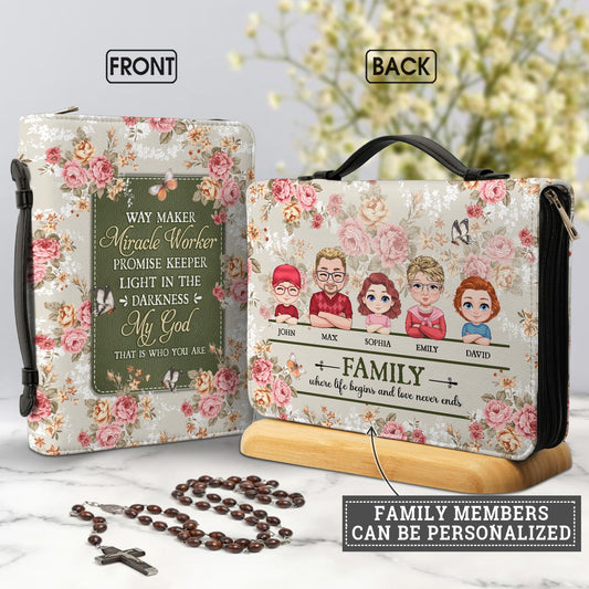 Way Maker Miracle Worker Floral Vintage Personalized Bible Cover - Inspirational Bible Covers For Women