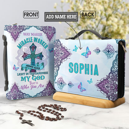 Way Maker Miracle Worker Hologram Personalized Bible Cover - Inspirational Bible Covers For Women