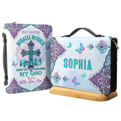 Way Maker Miracle Worker Hologram Personalized Bible Cover - Inspirational Bible Covers For Women
