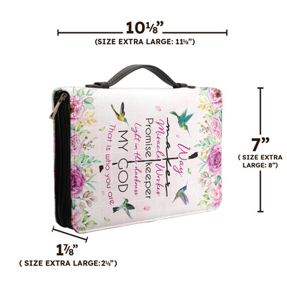 Way Maker Miracle Worker Hummingbird Flower Personalized Bible Cover - Inspirational Bible Covers For Women