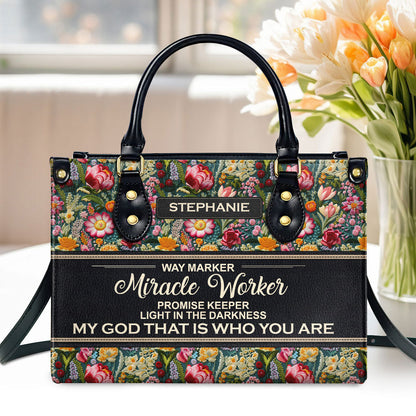 Way Maker My God That Is Who You Are Personalized Leather Handbag - Jesus Handbag