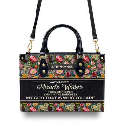 Way Maker My God That Is Who You Are Personalized Leather Handbag - Jesus Handbag