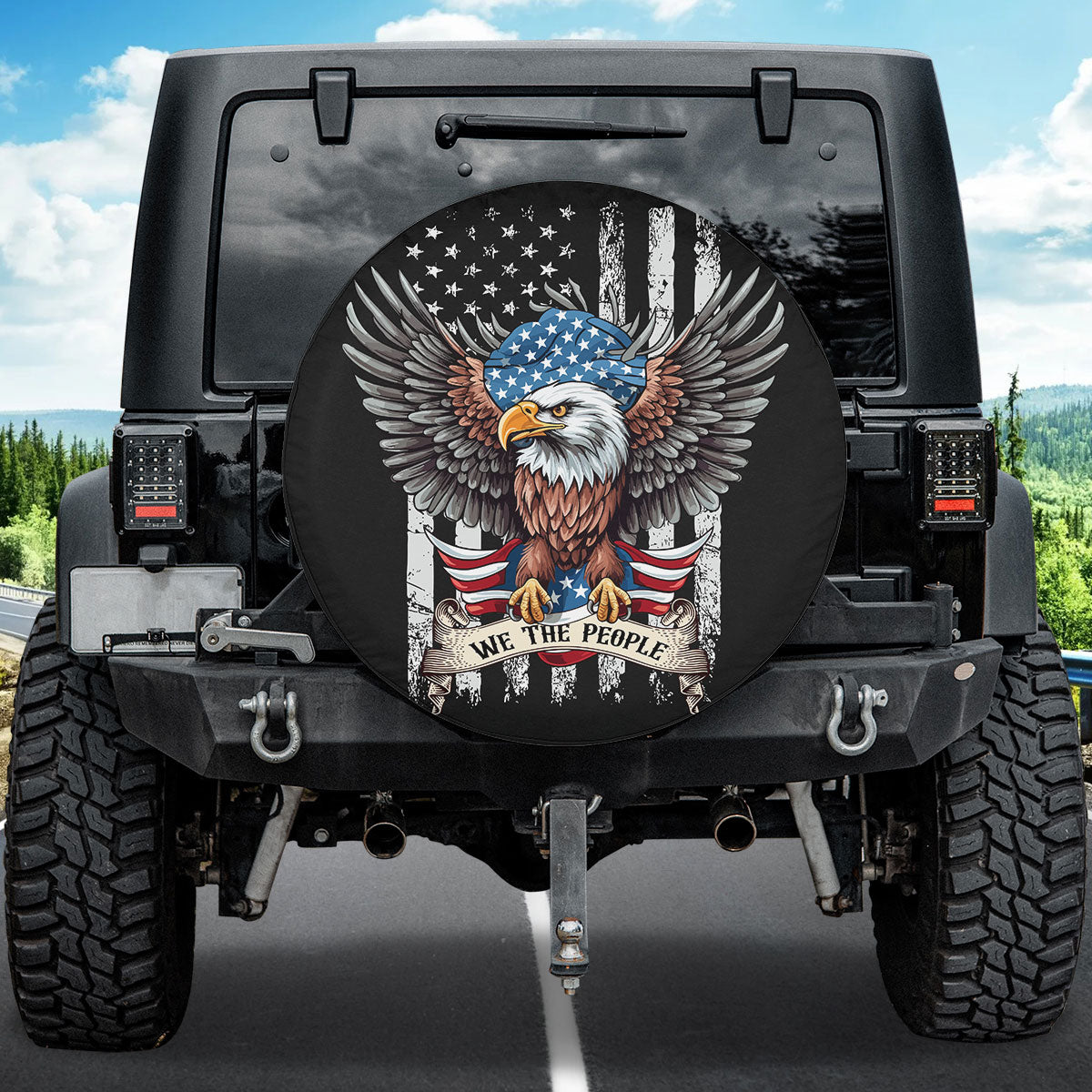 We The People Eagle Car Spare Tire Cover - Christian Tire Cover