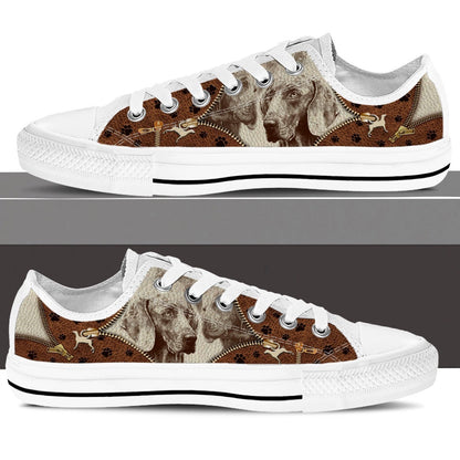 Weimaraner Low Top Shoes - Low Top Sneaker - Dog Walking Shoes Men Women, Dog Printed Shoes, Canvas Shoes For Men, Women