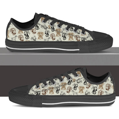 Weimaraner Low Top Shoes - Lowtop Casual Shoes Gift For Adults, Dog Printed Shoes, Canvas Shoes For Men, Women