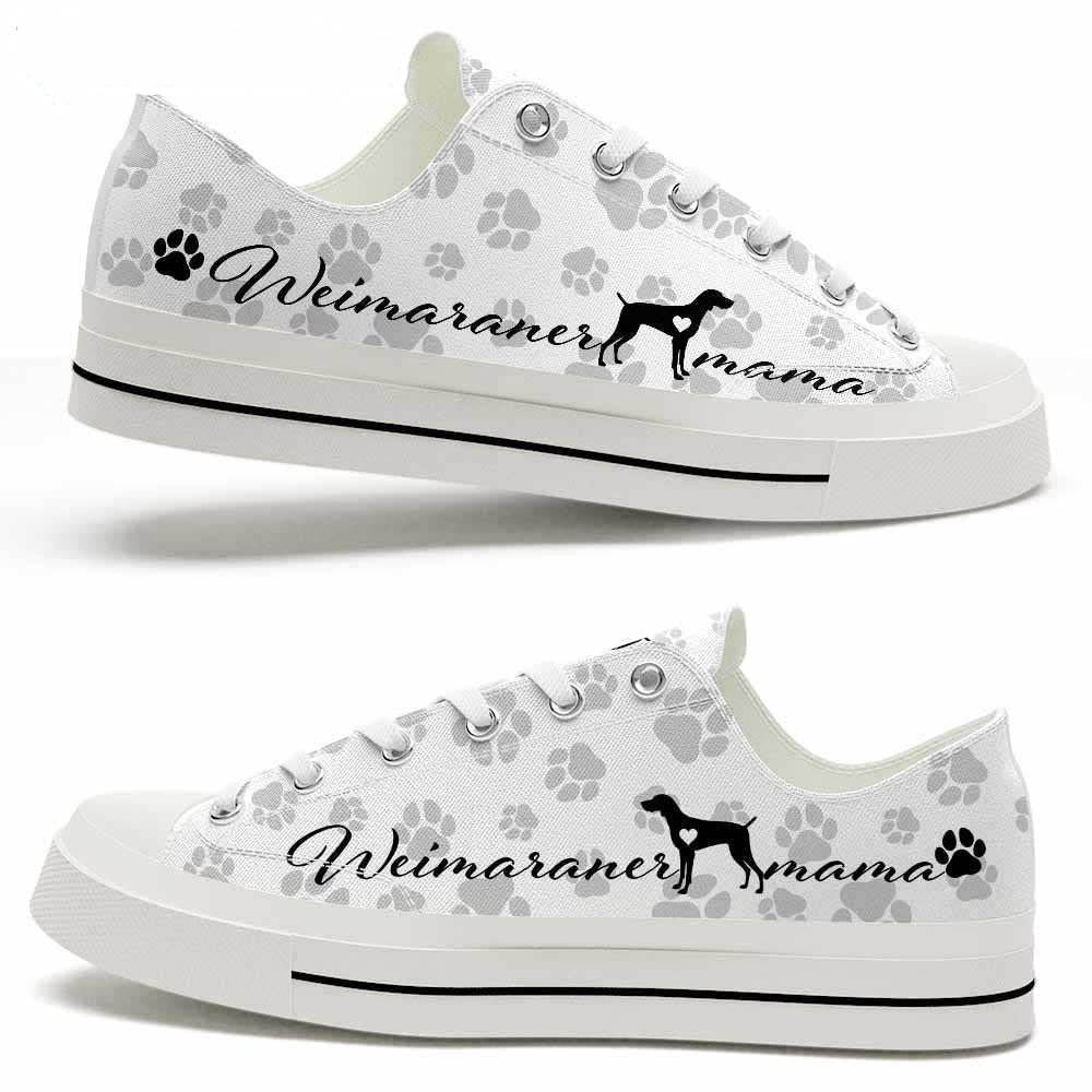 Weimaraner Paws Pattern Low Top Shoes - Happy International Dog Day Canvas Sneaker, Dog Printed Shoes, Canvas Shoes For Men, Women