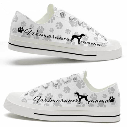 Weimaraner Paws Pattern Low Top Shoes - Happy International Dog Day Canvas Sneaker, Dog Printed Shoes, Canvas Shoes For Men, Women