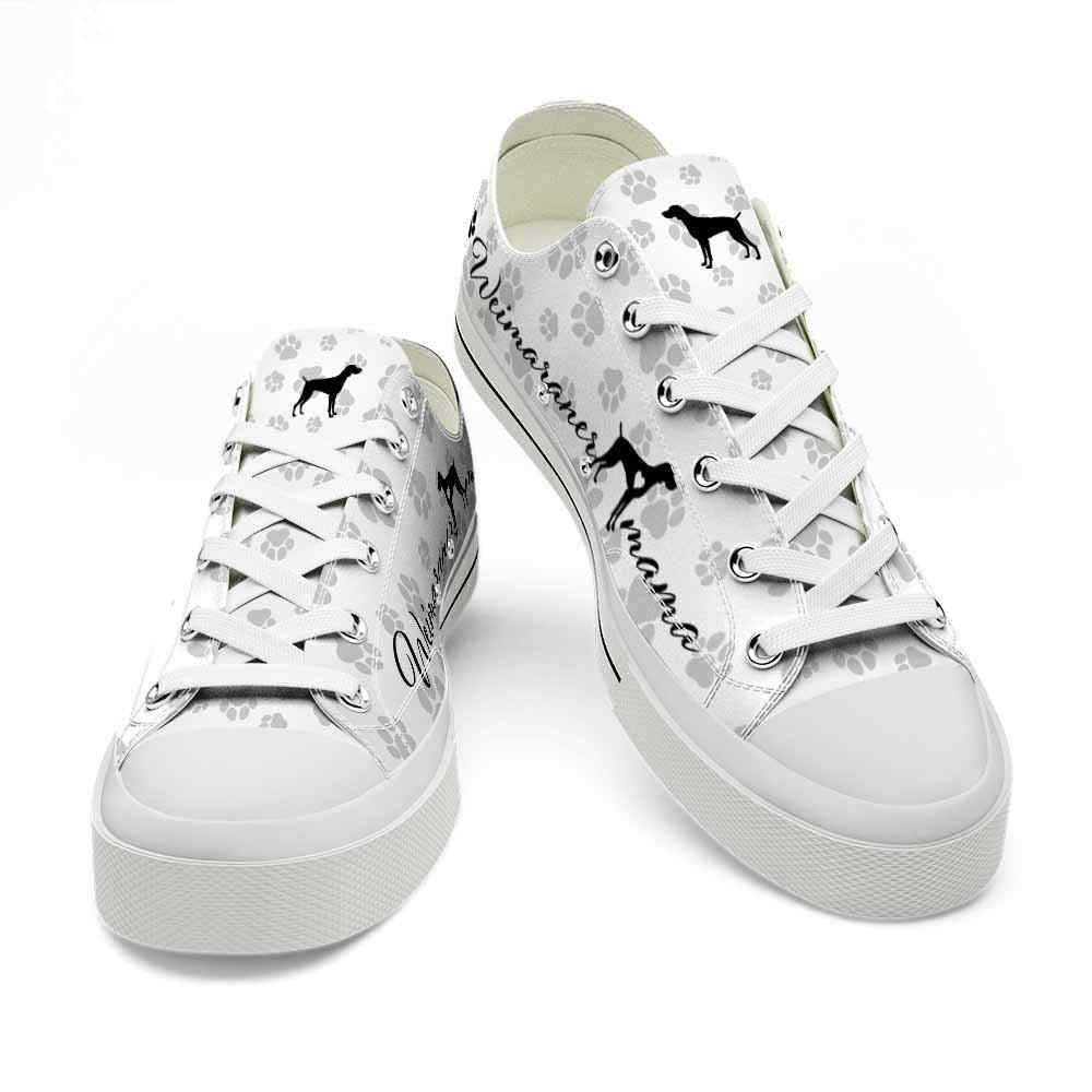 Weimaraner Paws Pattern Low Top Shoes - Happy International Dog Day Canvas Sneaker, Dog Printed Shoes, Canvas Shoes For Men, Women