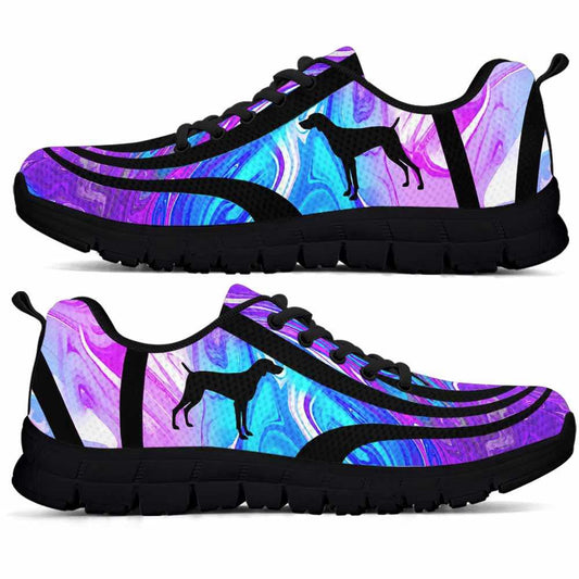 Weimaraner Sneaker, Weimaraner Dog Lovers Blue Purple Wave Sneakers Gym Running Shoes Gift Women Men, Weimaraner Shoes