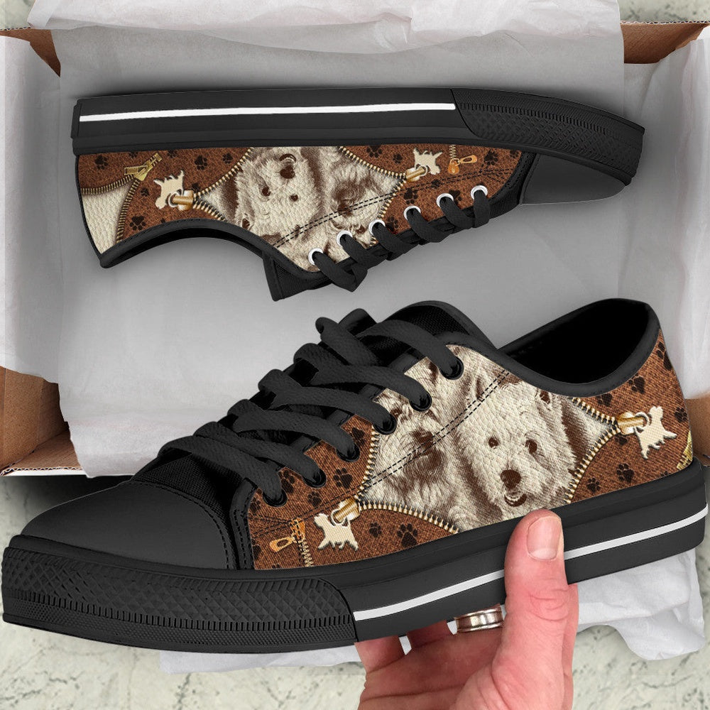 West Highland White Terrier Low Top Shoes - Low Top Sneaker - Dog Walking Shoes Men Women, Dog Printed Shoes, Canvas Shoes For Men, Women