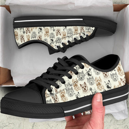 West Highland White Terrier Low Top Shoes - Low Top Sneaker, Dog Printed Shoes, Canvas Shoes For Men, Women
