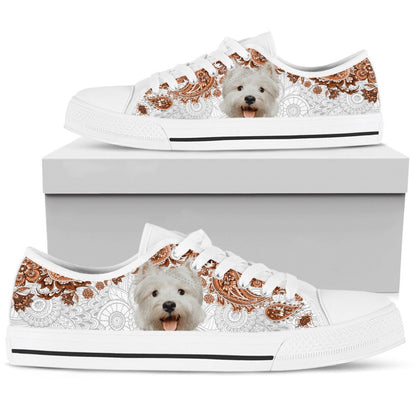 Westie Low Top Shoes Sneaker - Trendy Footwear, Dog Printed Shoes, Canvas Shoes For Men, Women