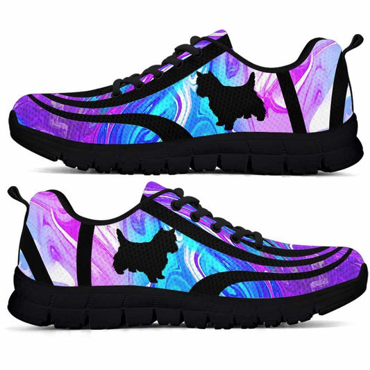 Westie Sneaker, Westie Dog Lovers Blue Purple Wave Sneakers Gym Running Shoes Gift Women Men, Westie Shoes