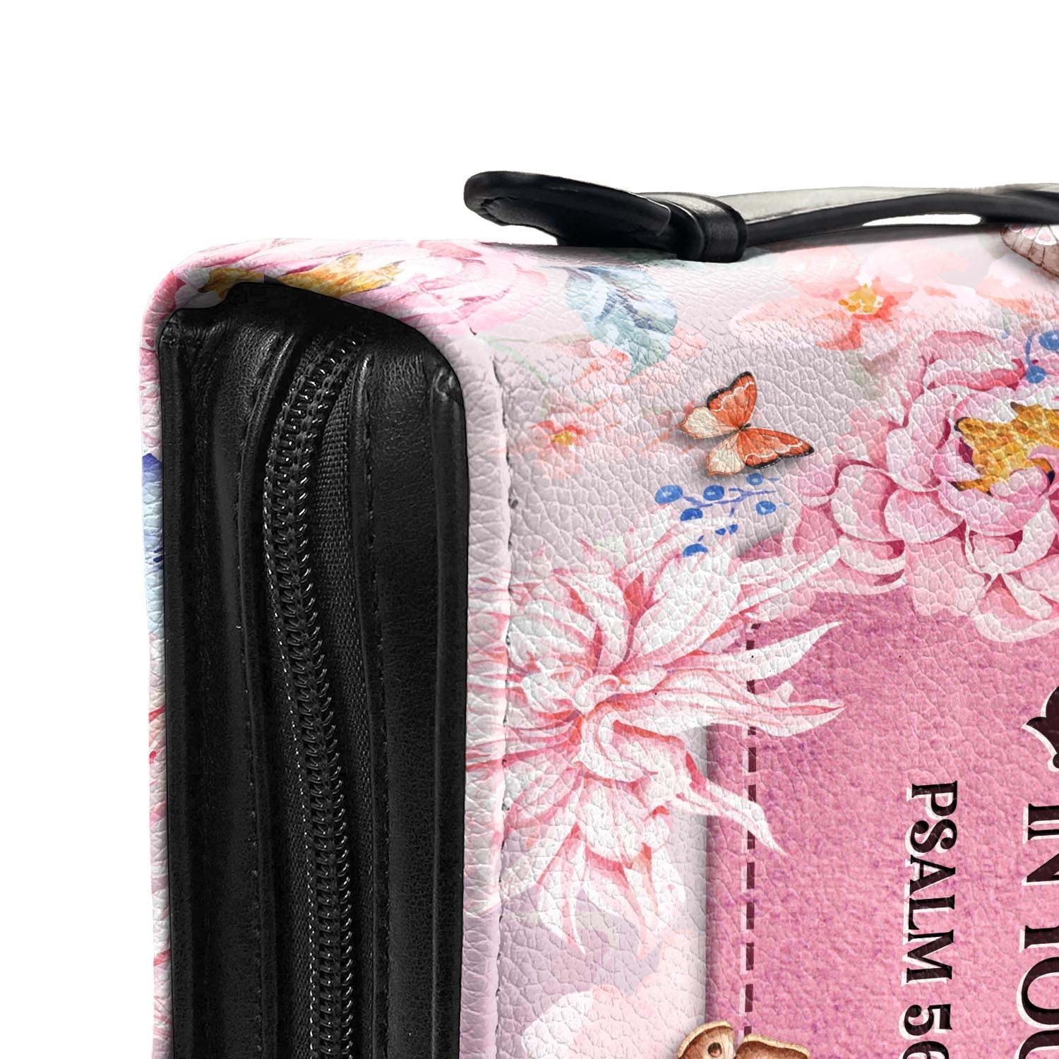 When I Am Afraid I Put My Trust In You Psalm 56 3 Butterfly Flower Personalized Bible Cover - Pastor's Bible Covers