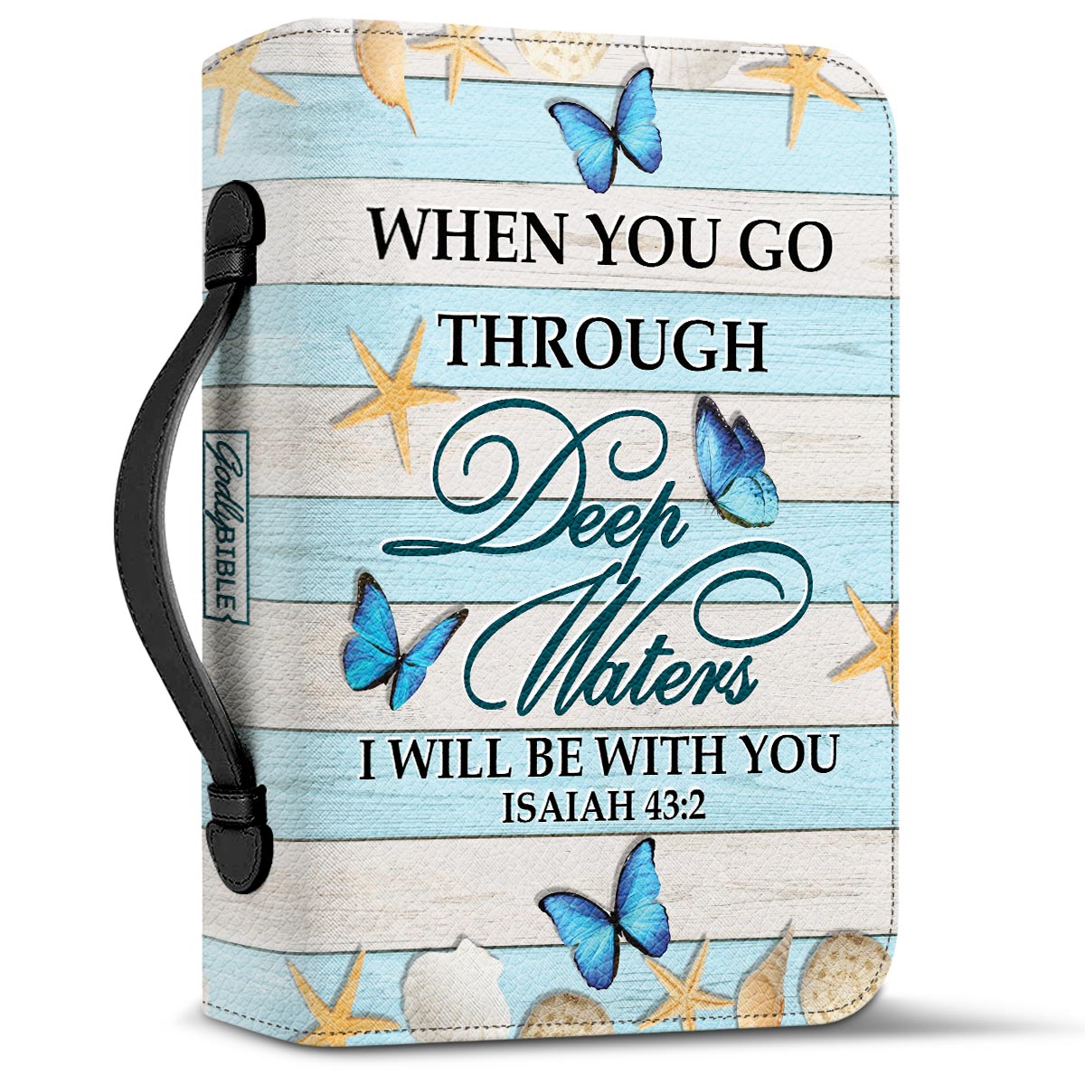 When You Go Through Deep Waters I Will Be With You Anchor Isaiah 43 2 Personalized Bible Cover - Pastor's Bible Covers