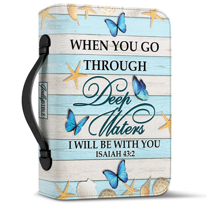 When You Go Through Deep Waters I Will Be With You Anchor Isaiah 43 2 Personalized Bible Cover - Pastor's Bible Covers