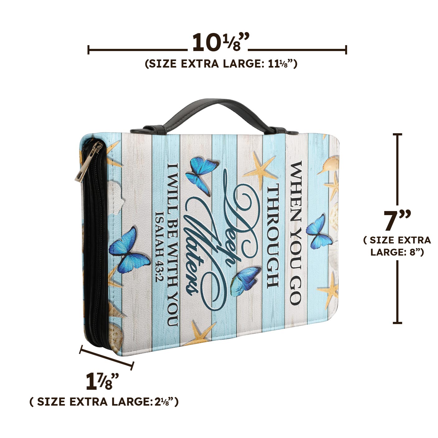 When You Go Through Deep Waters I Will Be With You Anchor Isaiah 43 2 Personalized Bible Cover - Pastor's Bible Covers