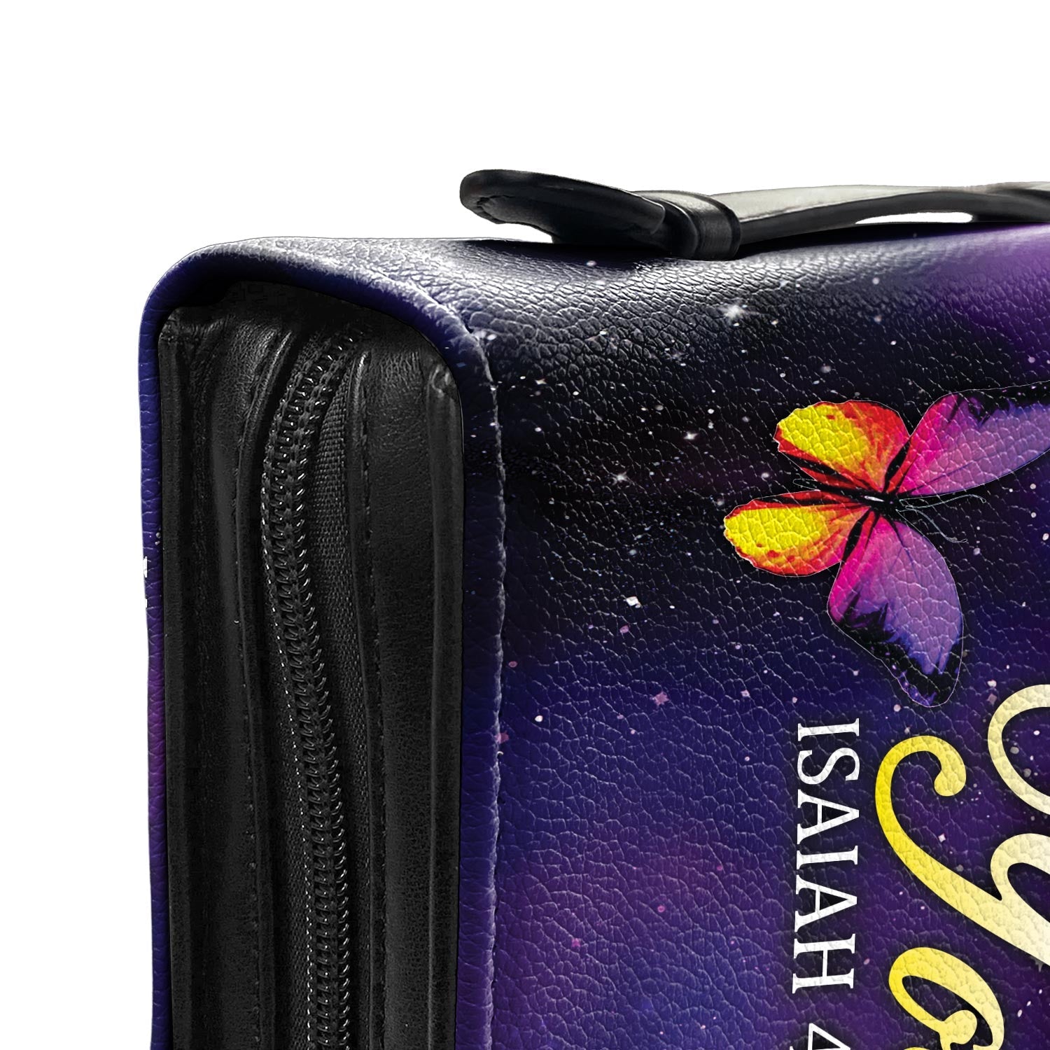 When You Go Through Deep Waters I Will Be With You Butterfly Isaiah 43 2 Personalized Bible Cover - Pastor's Bible Covers