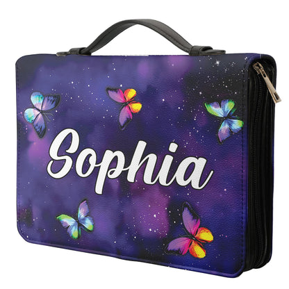 When You Go Through Deep Waters I Will Be With You Butterfly Isaiah 43 2 Personalized Bible Cover - Pastor's Bible Covers